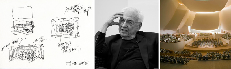 Frank Gehry with NWC models