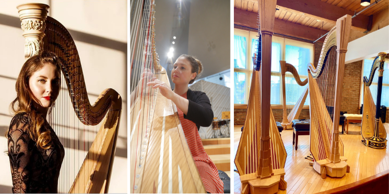 Julia Coronelli and NWS's new harp